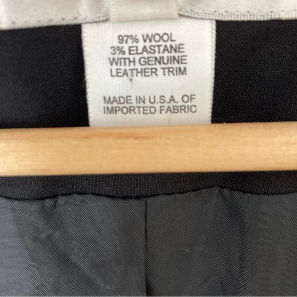 Oscar by Oscar De La Renta Black Blazer Jacket with Leather Trim, Size 4 - Picture 5 of 5